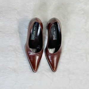Vintage Via Spiga Brown Leather Heels 5.5